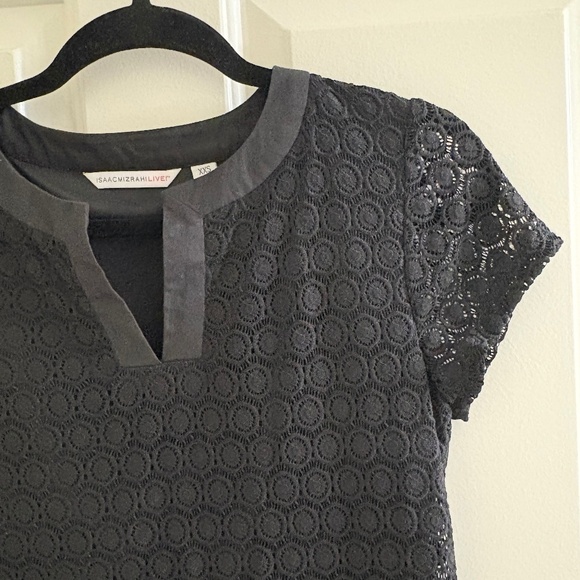 Isaac Mizrahi Live Black Lace Shift Dress with Keyhole Neckline – Size XXS - Picture 3 of 6